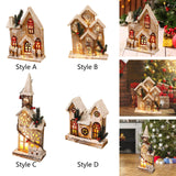 Maxbell Snow House LED Light up Building Tabletop Decoration for Holiday Party Style A