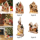 Maxbell Snow House LED Light up Building Tabletop Decoration for Holiday Party Style A