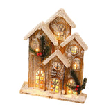 Maxbell Snow House LED Light up Building Tabletop Decoration for Holiday Party Style A