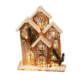 Maxbell Snow House LED Light up Building Tabletop Decoration for Holiday Party Style A