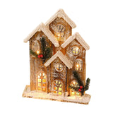 Maxbell Snow House LED Light up Building Tabletop Decoration for Holiday Party Style A