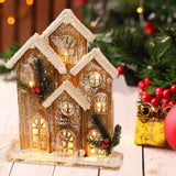 Maxbell Snow House LED Light up Building Tabletop Decoration for Holiday Party Style A