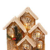 Maxbell Snow House LED Light up Building Tabletop Decoration for Holiday Party Style A