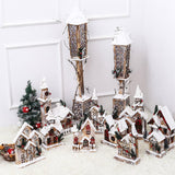 Maxbell Snow House LED Light up Building Tabletop Decoration for Holiday Party Style C