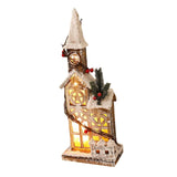 Maxbell Snow House LED Light up Building Tabletop Decoration for Holiday Party Style C