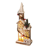 Maxbell Snow House LED Light up Building Tabletop Decoration for Holiday Party Style C