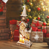 Maxbell Snow House LED Light up Building Tabletop Decoration for Holiday Party Style C