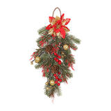 Maxbell Winter Christmas Teardrop Wreath Artificial Door Swag for Garden Decoration