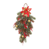 Maxbell Winter Christmas Teardrop Wreath Artificial Door Swag for Garden Decoration