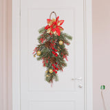 Maxbell Winter Christmas Teardrop Wreath Artificial Door Swag for Garden Decoration