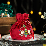 Maxbell Maxbell Christmas Treat Bags with Drawstrings Lovely Party Favors New Year Small Santa Red