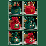 Maxbell Maxbell Christmas Treat Bags with Drawstrings Lovely Party Favors New Year Small Green Santa