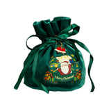 Maxbell Maxbell Christmas Treat Bags with Drawstrings Lovely Party Favors New Year Small Green Santa