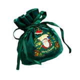 Maxbell Maxbell Christmas Treat Bags with Drawstrings Lovely Party Favors New Year Small Green Santa