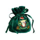 Maxbell Maxbell Christmas Treat Bags with Drawstrings Lovely Party Favors New Year Small Green Santa