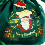 Maxbell Maxbell Christmas Treat Bags with Drawstrings Lovely Party Favors New Year Small Green Santa