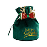 Maxbell Maxbell Christmas Treat Bags with Drawstrings Lovely Party Favors New Year Small Bowknot Green