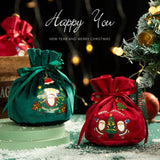 Maxbell Maxbell Christmas Treat Bags with Drawstrings Lovely Party Favors New Year Large Green Santa