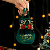 Maxbell Maxbell Christmas Treat Bags with Drawstrings Lovely Party Favors New Year Large Bowknot Green