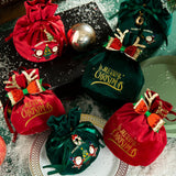 Maxbell Maxbell Christmas Treat Bags with Drawstrings Lovely Party Favors New Year Large Bowknot Green