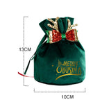 Maxbell Maxbell Christmas Treat Bags with Drawstrings Lovely Party Favors New Year Large Bowknot Green
