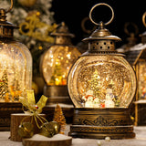 Maxbell Maxbell Musical Snow Lamp Lantern Light up Christmas Xmas Decor Elegant Santa Tree