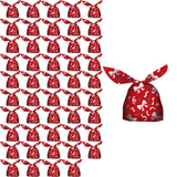 Maxbell Maxbell 50 Pieces Christmas Bags Goody Gift Bags Bulk Bowknot Red