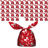 Maxbell Maxbell 50 Pieces Christmas Bags Goody Gift Bags Bulk Bowknot Red