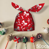 Maxbell Maxbell 50 Pieces Christmas Bags Goody Gift Bags Bulk Bowknot Red