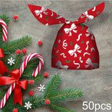 Maxbell Maxbell 50 Pieces Christmas Bags Goody Gift Bags Bulk Bowknot Red