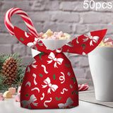 Maxbell Maxbell 50 Pieces Christmas Bags Goody Gift Bags Bulk Bowknot Red