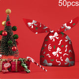 Maxbell Maxbell 50 Pieces Christmas Bags Goody Gift Bags Bulk Bowknot Red