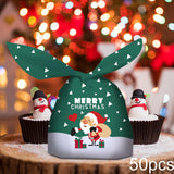 Maxbell Maxbell 50 Pieces Christmas Bags Goody Gift Bags Bulk Green Santa