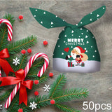Maxbell Maxbell 50 Pieces Christmas Bags Goody Gift Bags Bulk Green Santa