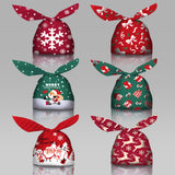 Maxbell 50 Pieces Christmas Bags Goody Gift Bags Bulk Red Snowflake