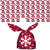 Maxbell 50 Pieces Christmas Bags Goody Gift Bags Bulk Red Snowflake