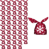 Maxbell 50 Pieces Christmas Bags Goody Gift Bags Bulk Red Snowflake