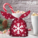 Maxbell 50 Pieces Christmas Bags Goody Gift Bags Bulk Red Snowflake