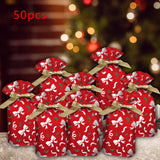 Maxbell 50Pcs Candy Bag Holiday Decor Wrapping Bag Biscuit Bag for Holiday Decor Style B