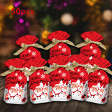 Maxbell 50Pcs Candy Bag Holiday Decor Wrapping Bag Biscuit Bag for Holiday Decor Style D