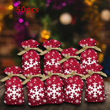 Maxbell 50Pcs Candy Bag Holiday Decor Wrapping Bag Biscuit Bag for Holiday Decor Style F