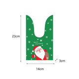 Maxbell 50Pcs Christmas Treats Bag Wrapping Bags with Ties for Xmas Present New Year Green
