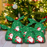 Maxbell 50Pcs Christmas Treats Bag Wrapping Bags with Ties for Xmas Present New Year Green