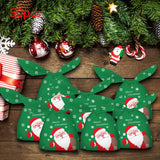 Maxbell 50Pcs Christmas Treats Bag Wrapping Bags with Ties for Xmas Present New Year Green