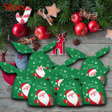 Maxbell 50Pcs Christmas Treats Bag Wrapping Bags with Ties for Xmas Present New Year Green