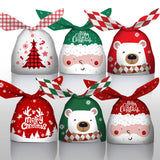Maxbell 50Pcs Candy Bag Bulk Gift Bags Gifts Wrapping Bags for New Year Bear Red