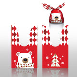 Maxbell 50Pcs Candy Bag Bulk Gift Bags Gifts Wrapping Bags for New Year Bear Red