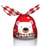 Maxbell 50Pcs Candy Bag Bulk Gift Bags Gifts Wrapping Bags for New Year Bear Red