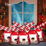 Maxbell 50Pcs Candy Bag Bulk Gift Bags Gifts Wrapping Bags for New Year Bear Red