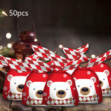 Maxbell 50Pcs Candy Bag Bulk Gift Bags Gifts Wrapping Bags for New Year Bear Red